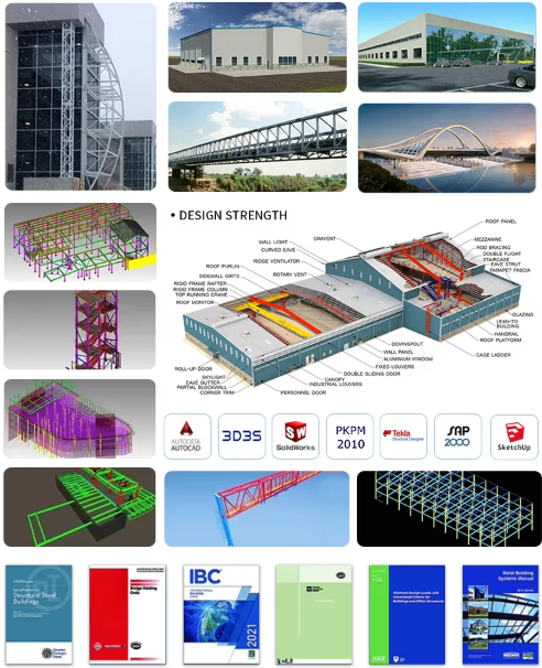 Steel structure technical parameters diagram