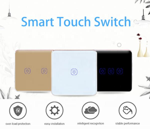 Quality WiFi 240V 2 Gang Tuya Smart Switch With Google Alexa Voice Control for sale