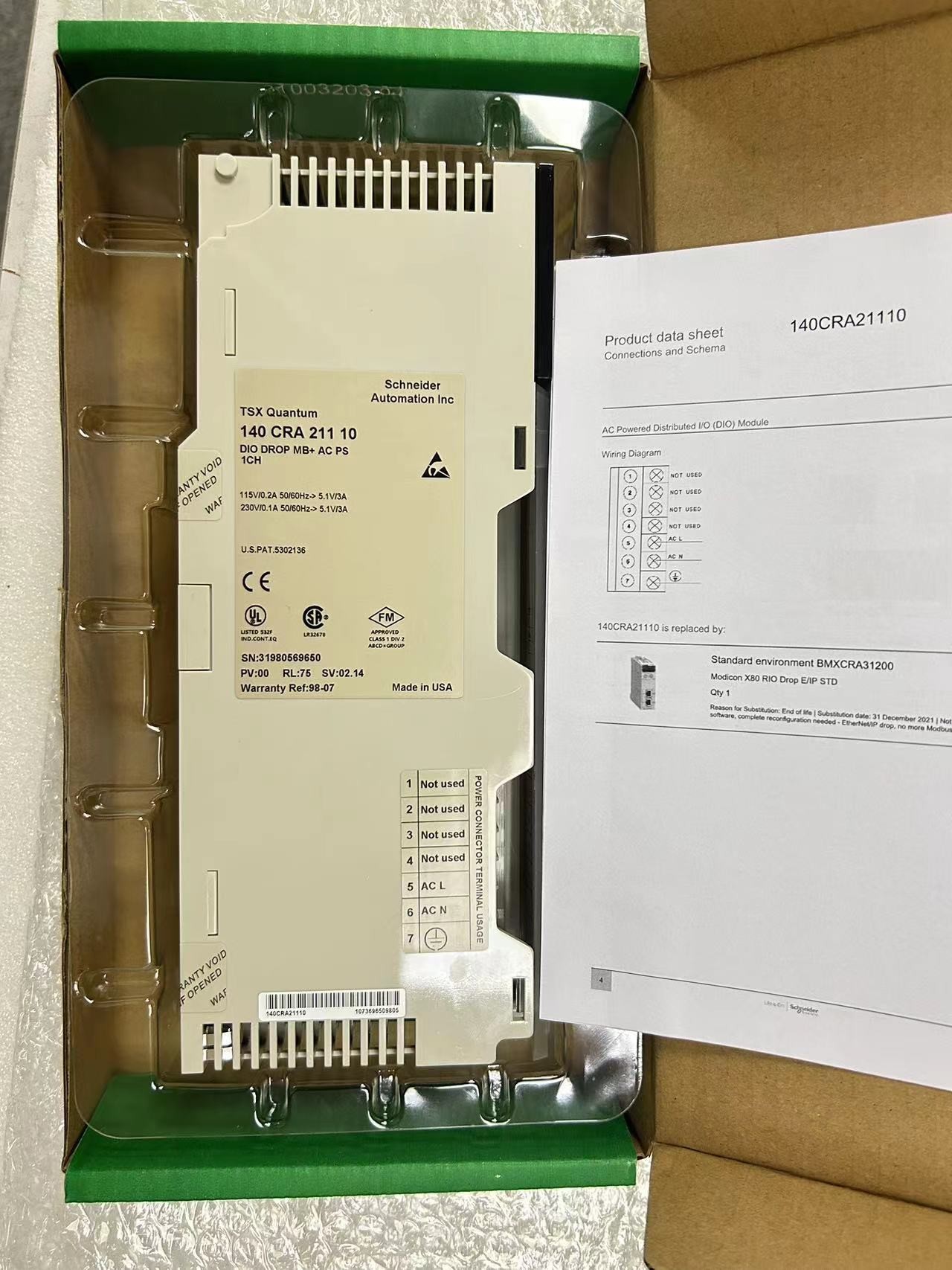 SCHNEIDER TSX Modicon Quantum PLC 140CRA21110 DIO Drop Interface TSX