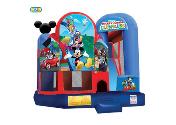 Quality Double Inflatable Obstacle Course / Inflatable Bounce House Combo for sale