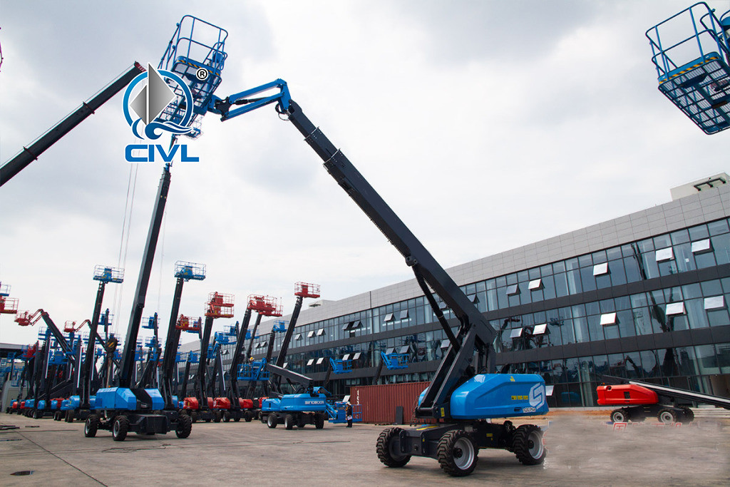 20m Long Arm Bucket Truck Straight Arm Aerial Work Platform Telescopic Boom 4WD
