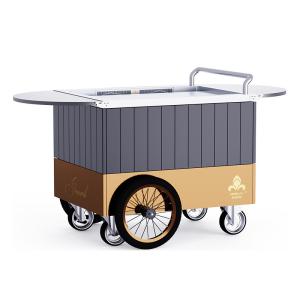 China golden Mobile Teppanyaki Grill telligent and precise temperature control Free movement Food grade board Hibachi Grill Table wholesale