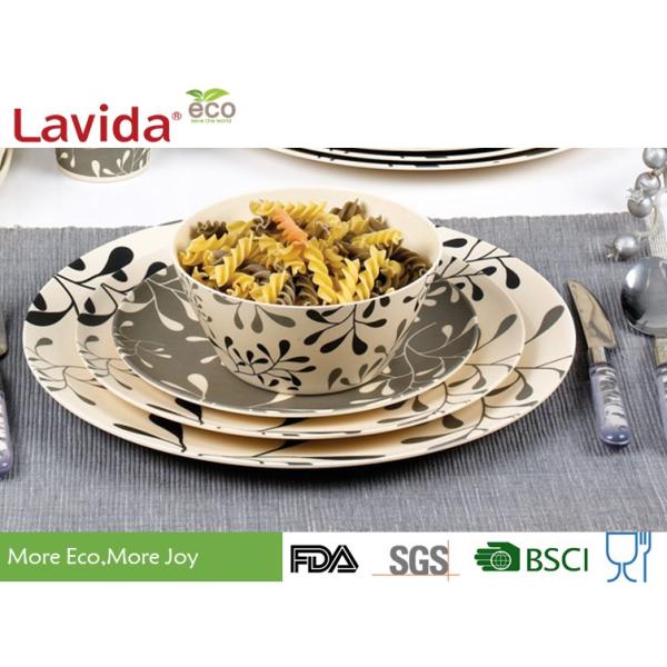 Modern Pattern Reusable Bamboo Dinnerware Durable Non - Fragile Formaldehyde Free