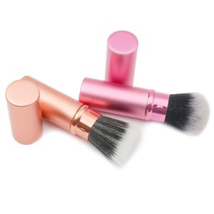 Pink ISO9001 Nylon Retractable Makeup Brush 10.5*2.5cm