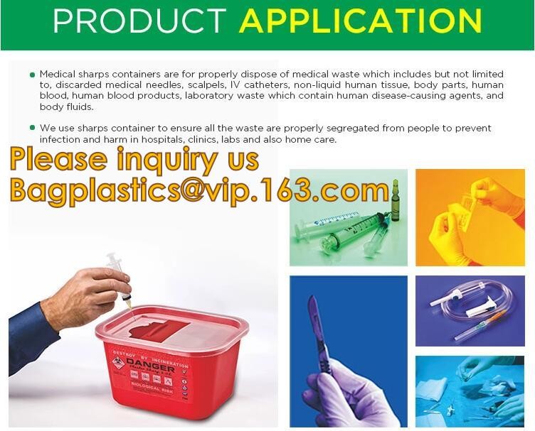 Plastic Hospital Medical Disposal Waste Sharp Container,plastic round sharps disposal container with lid BAGEASE PACKA
