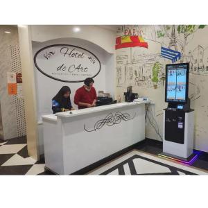 China Interactive Check In Counter Kiosk With Touchscreen Card Reader Power wholesale