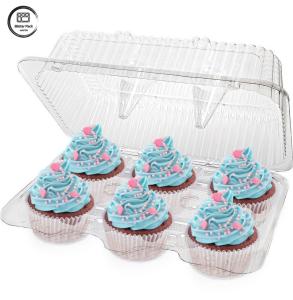 Clear PET Cupcake Clamshell Containers Custom Secure & Desserts Transparent Cake Box