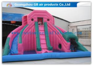 Custom Pink Double Inflatable Water Slides For Toddlers Plays With Pool
