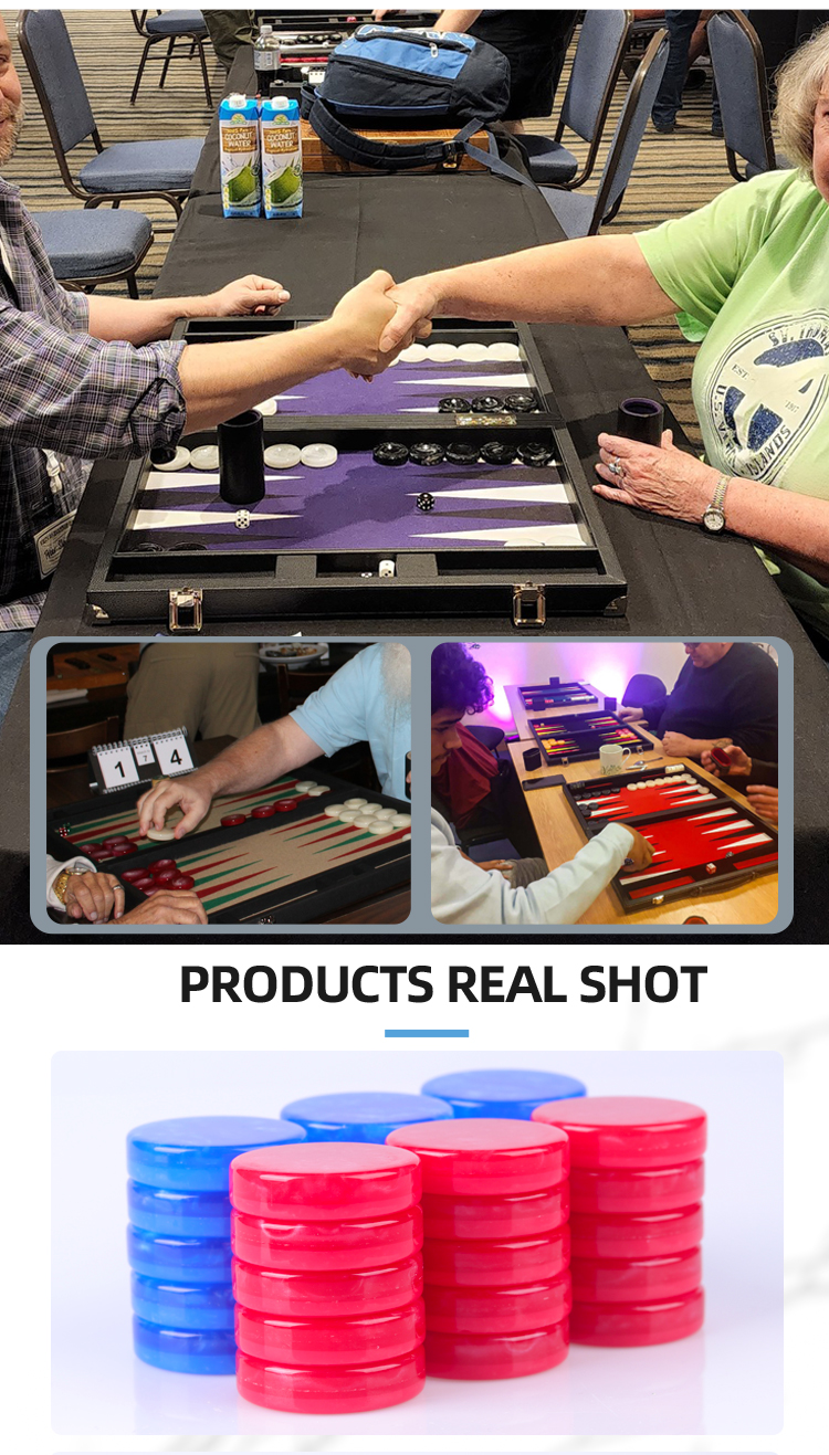 Resin Custom Backgammon Set 30 Pieces Marble Backgammon Chips