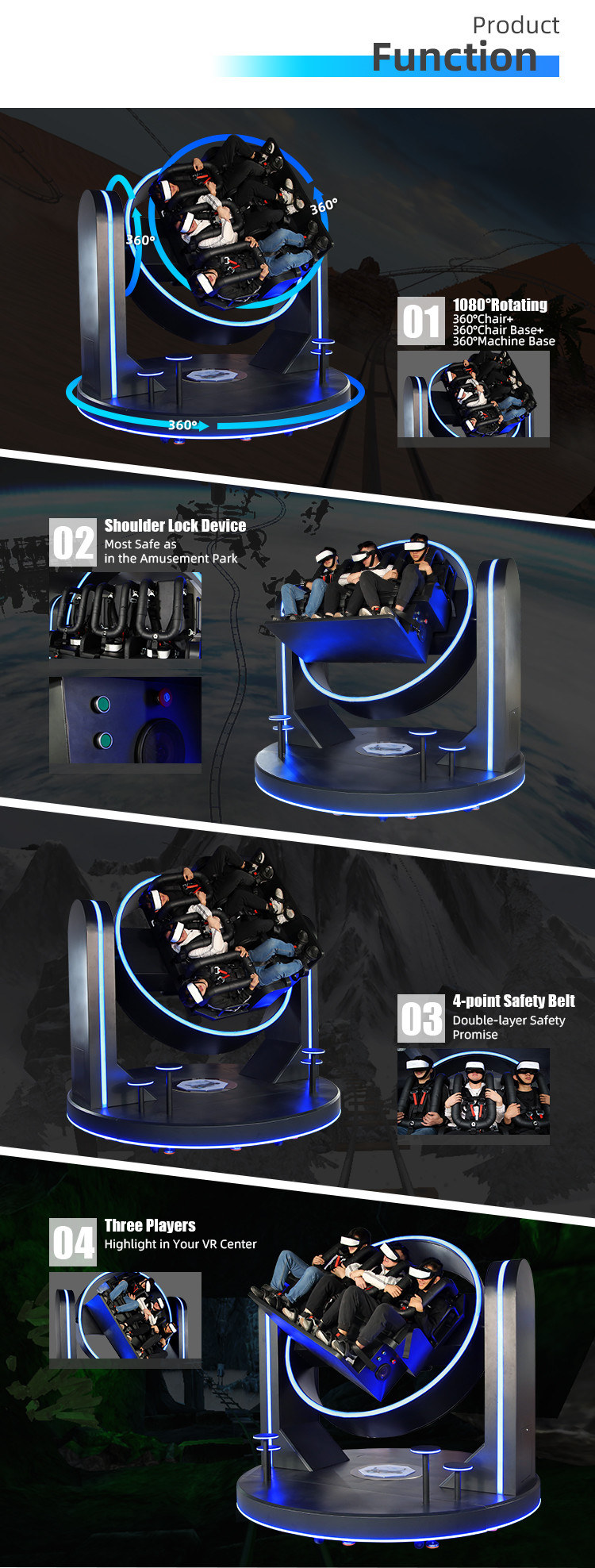9d Virtual Reality Simulator Arcade 360 Rotation VR Game Machine