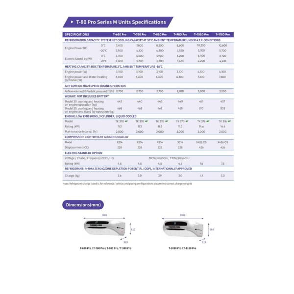 T-1080Pro THERMO KING refrigeration unit self-powered with diesel engine for the truck cooling system equipment replace the T-1000M