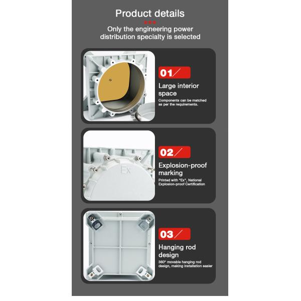 Aluminum Explosion Proof Junction Box Metal IP65 Waterproof Cable Box Electrical Protection Box