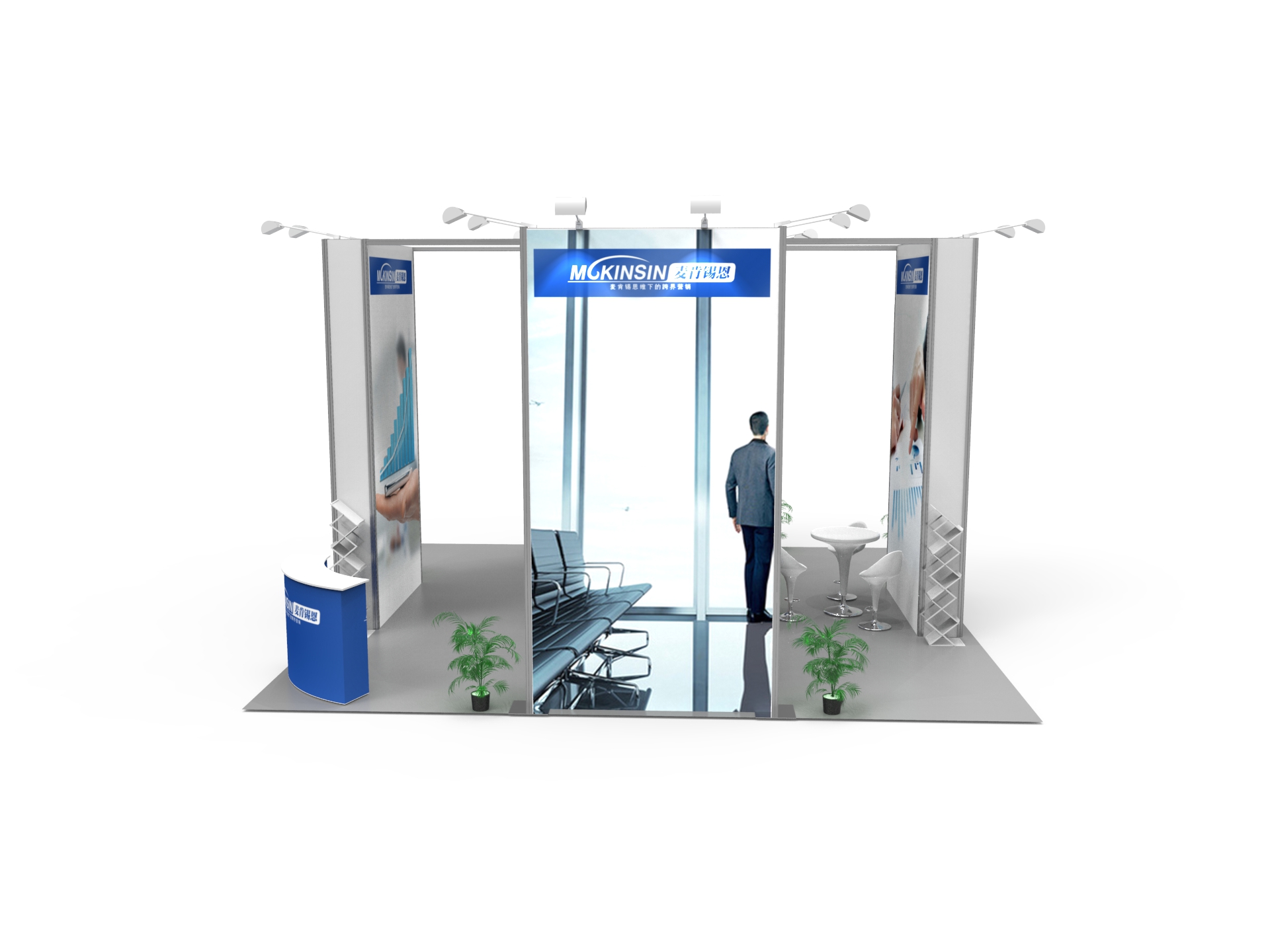 Aluminum Profile Convention Booth Displays , Modern Trade Show Display Booths
