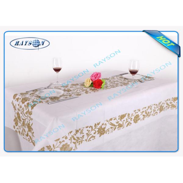 Environmental Friendly 45gr Small Roll Non Disposable Tablecloths With Printing Design