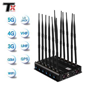 China 12 Channel WiFi Signal Jammer External Antenna Customized GPS Phone Signal Blocker wholesale