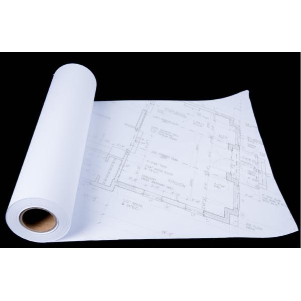 Size Customized Bond Plotter Paper , 24" X 150 ft CAD Inkjet Plotter Paper