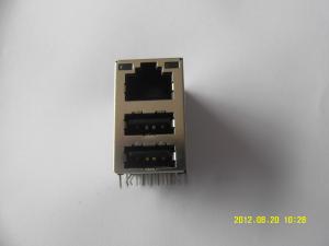 Gigabit Ethernet SFP Connector RJ45 Stacked With Double USB Port