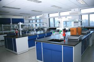 China Customized Steel Lab Furniture , Laboratory Desk Furniture With Reagent Rack wholesale