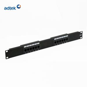 China Black Cat6 Patch Panel 24 Port 0.5U 1U 2U Sample available wholesale