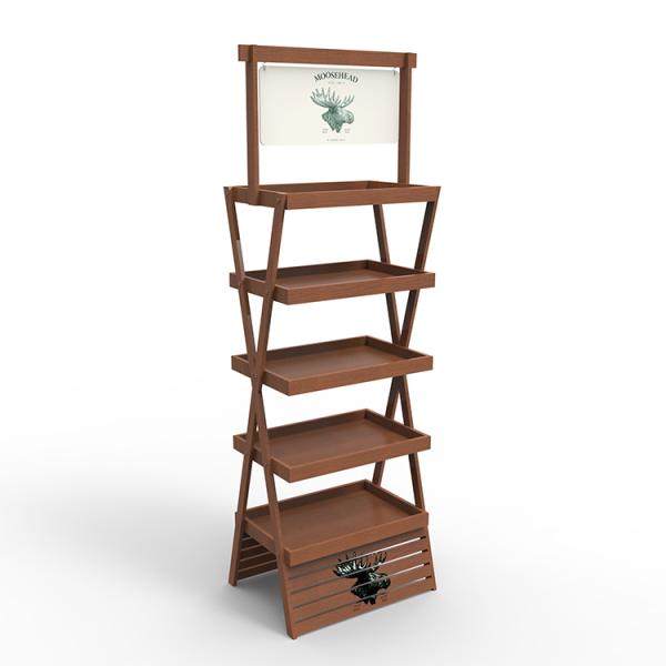 Modern Wooden Display Stand Free Standing Turning Display Stand Tiny Tips Sensitive For Kids