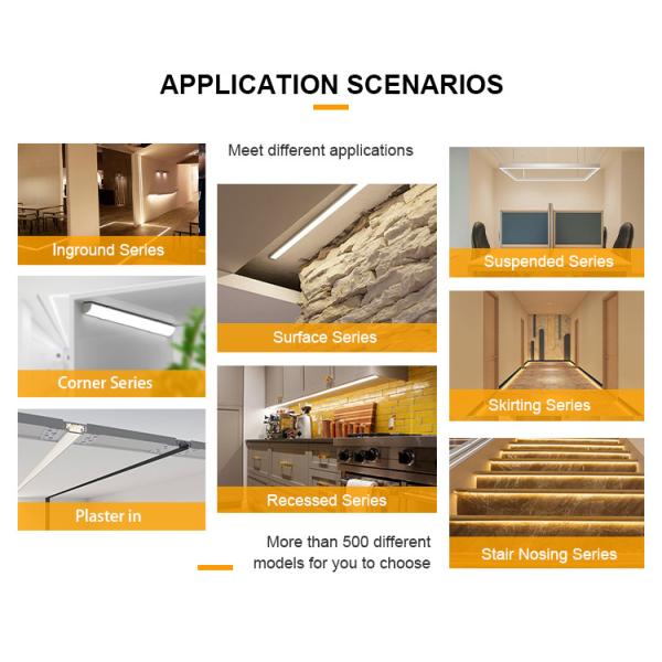 Office Lighting Alu Anodized Suspended LED Profile PC Cover U Shape