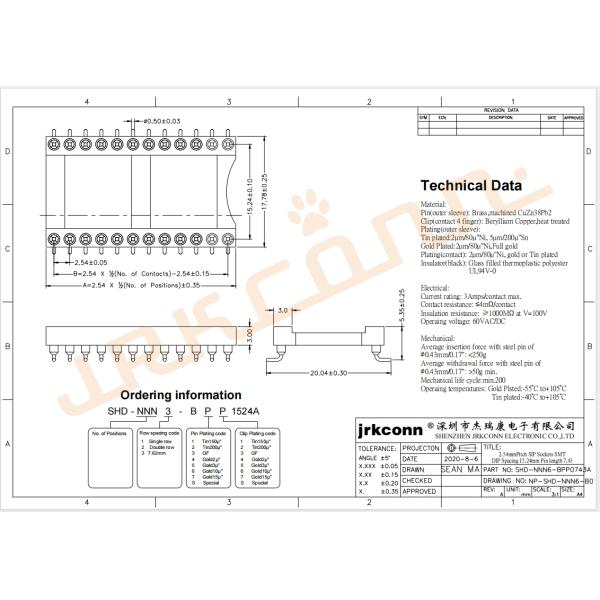 SIP Socket 15.24mm IC Socket Connectors Round DIP SMT Type Female Header Strip