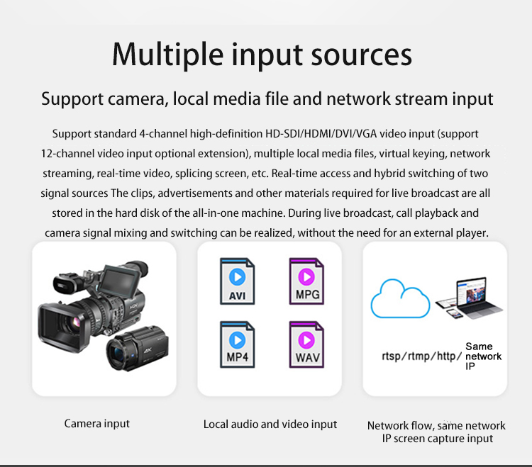 Live Streaming All-in-one Machine G240 HD version i9 with VMIX Live Broadcast and 17.3 inch Screen