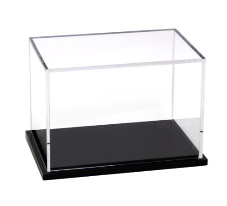 Quality Clear Acrylic Display Boxes / Cases With Black Base For Merchandising Displays for sale