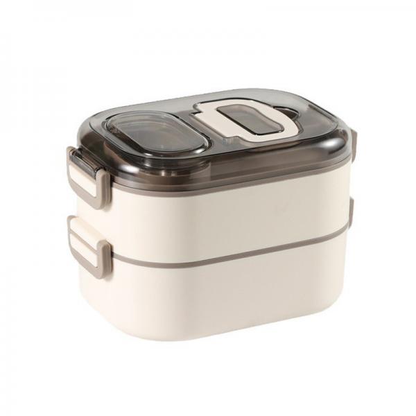 Quality Food-Grade PP Plastic And Stainless Steel Bento Box Stackable Leak-Proof Double Layer for sale