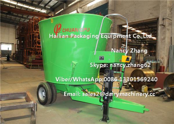 Quality 12 Cubic Meter Mobile TMR Feed Mixer Machine For Mixing Hay / Grass / Green for sale