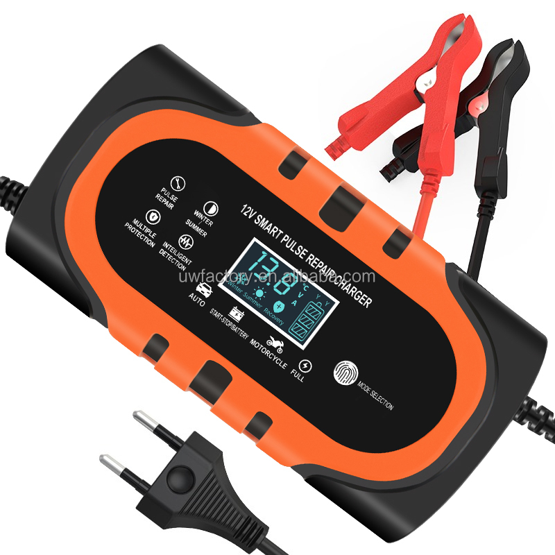 15W/10W/7.5W/5W Automatic Identification Lead Acid Pulse Repair Battery Charger for 12V Motorcycle and Car Private Mold
