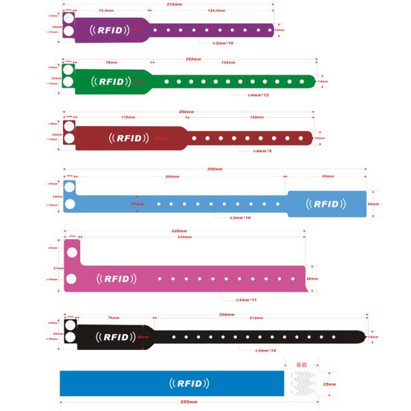 Integrated RFID or NFC chip RFID paper wristbands Non transferable , non - tear