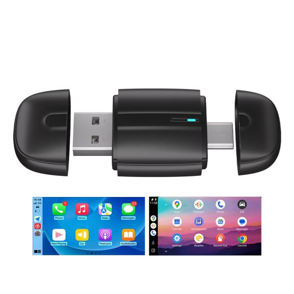 Quality Dual Head Wireless CarPlay Accessory Box Converts Existing Factory Systems to Wireless Operation for Enhanced In-Car Entertainment for sale