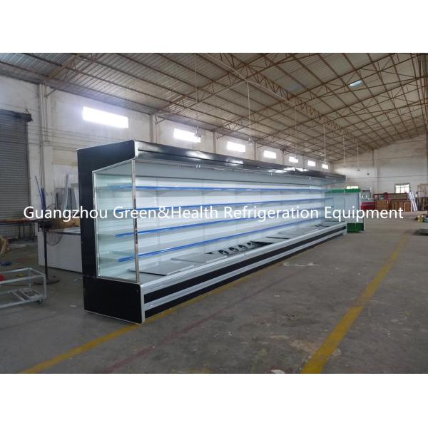 Fruit / Drink Gray Multideck Open Chiller Adjustable For Convenience Store