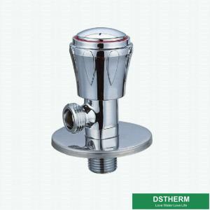 China Customized Chromed Wall Mounted Kitchen Basin Water Round Handle Quick Open Bathroom Cock Valve Brass Angle Valve wholesale