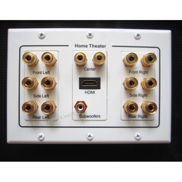 Home Theater Speaker Wall Panel Socket HDMI Subwoofer Speaker Connector White Color