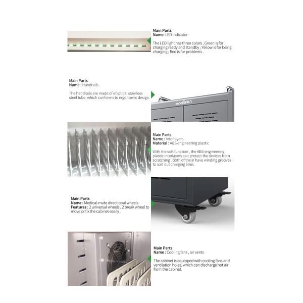 USB Type RoHS 54 Units Tablet Charging Cabinet For Ipads