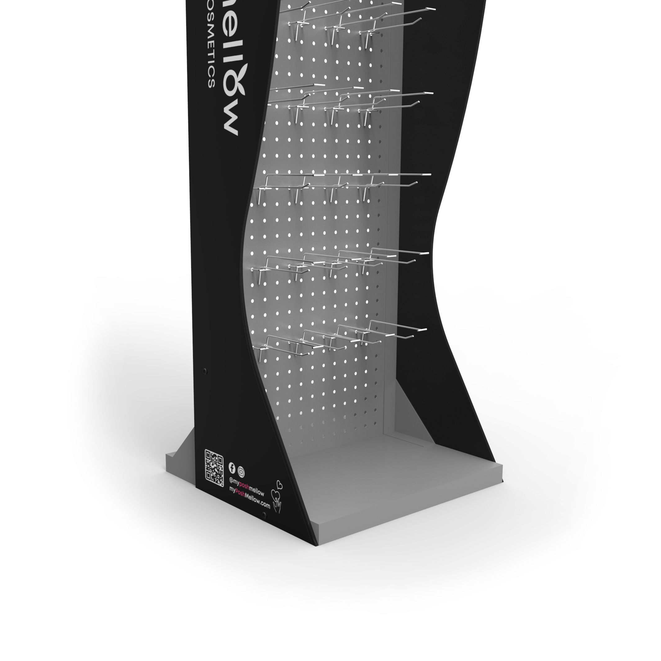 Retail Store PVC Display Stand Glove Display Rack Pegboard Display Stand With LCD Screen