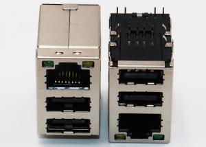 China Multi - Port HDMI / USB Port RJ45 Modular Jack PCB Mount Brass LCP Material wholesale