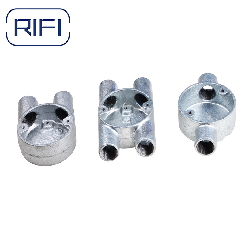 Loop in Box Electrical Conduit Junction Box Malleable Round Box with 1-4 20mm Hole