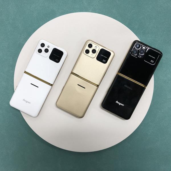 P20 Foldable 2.4'' HD Screen Four SIM Dial Bluetooth Mobile Phone LED Flashlight Super Thin Feature Phone