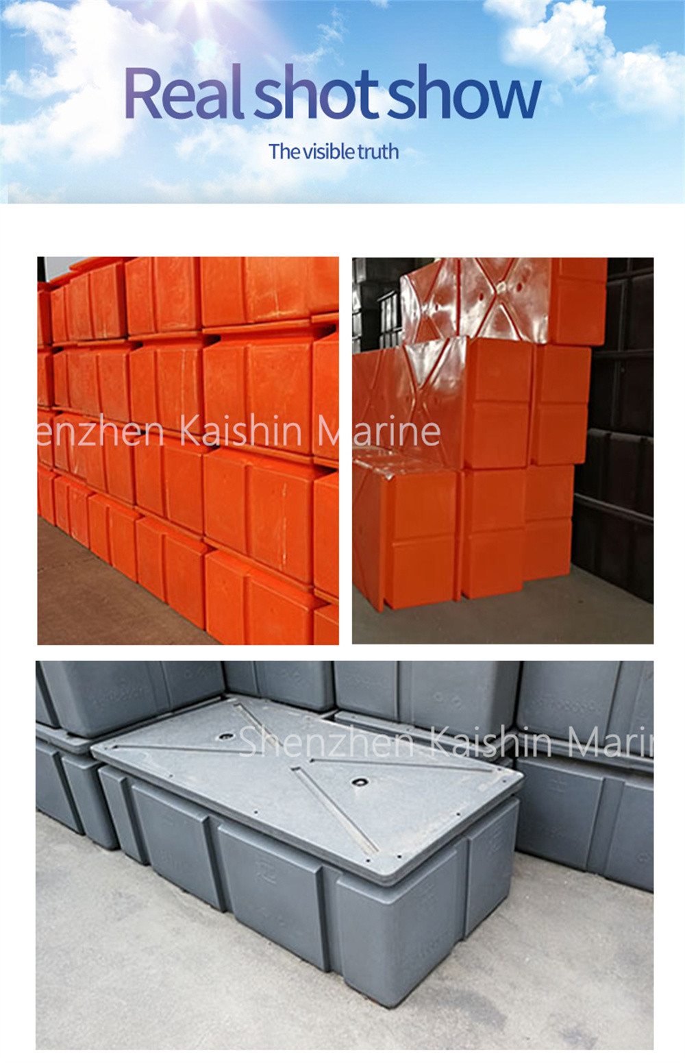 LLDPE EPS Foam Marine Floating Docks Rotational Molding For Floating Pontoons