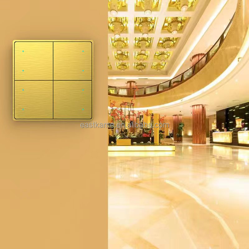Luxury Aluminum Panel Multi Function Electrical European Wall Switch and Socket Full Touch-senstive Switch for Home Automation