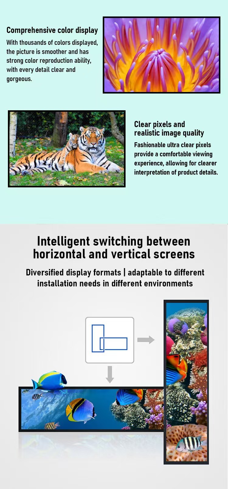 Ultra Wide Touchscreen LCD Display High Resolution Stretched Display Screen