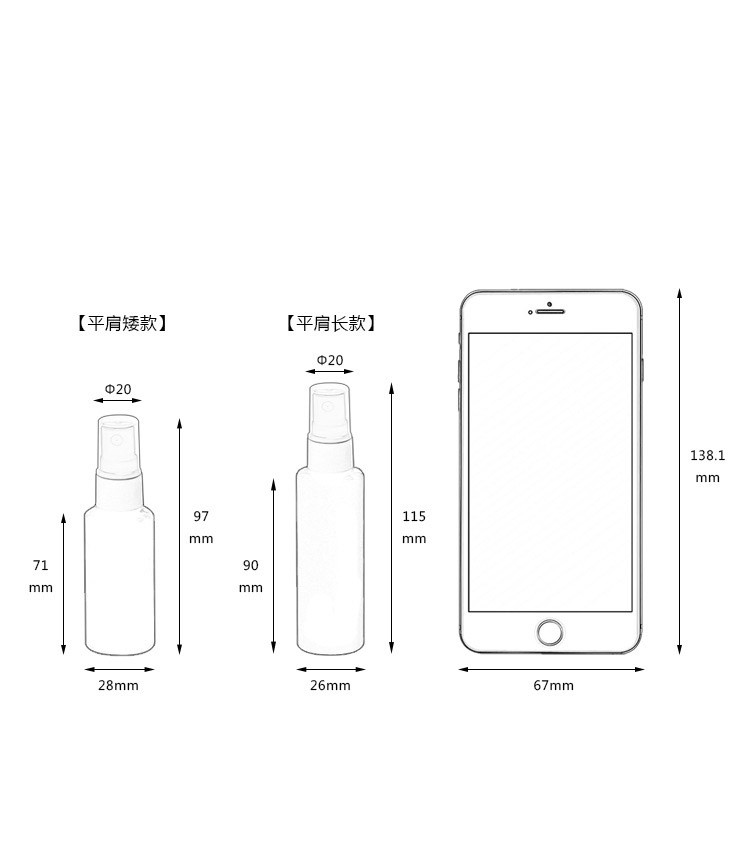 Variety Round Plastic Mist Spray Bottle 30ml PET / PP Material For Perfume