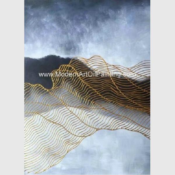 Quality Framed Abstract Art Canvas Paintings Painting 3D Gold Foil On Polyester Fabric for sale