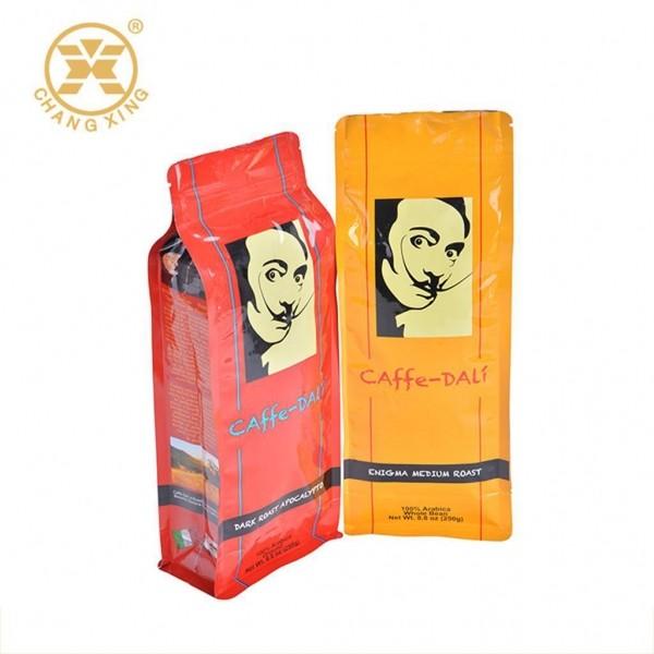 Quality Aluminum Printed Coffee Packaging Bags With Valve And Zip Private label Roast Bean Side Gusset Coffee Packaging Bag for sale