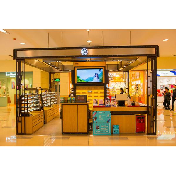 Wooden Eyeglass Display Case / Eyewear Display Case Double Side With Light