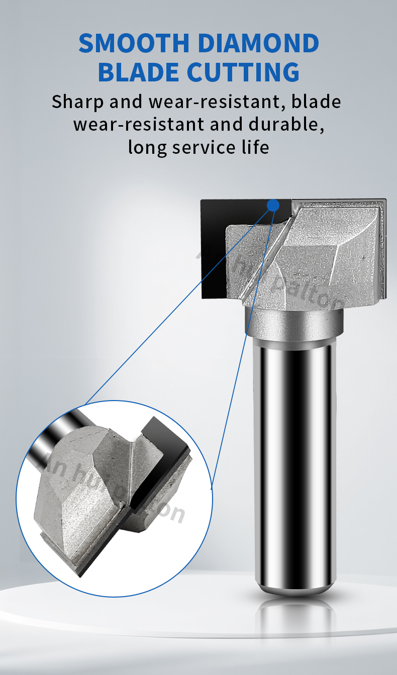 Anti‑Chip PCD Bottom‑Cleaning End Mill, CNC Wood Router Bits for Edging, Bottom‑Scraping MDF and Compact Laminate Panels