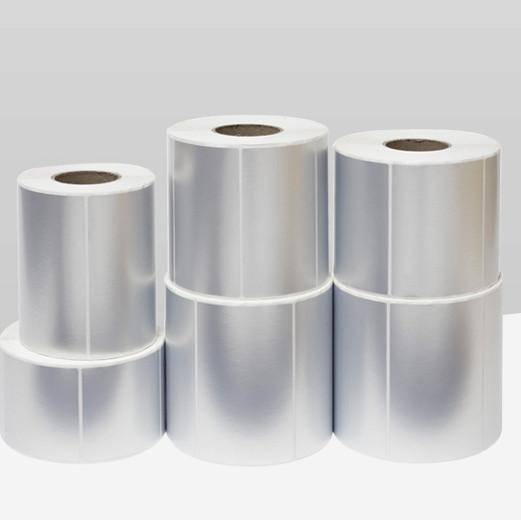 Quality 100mm 70mm Sticky Label Roll 500pcs Matte Silver Polyester Sticker for sale